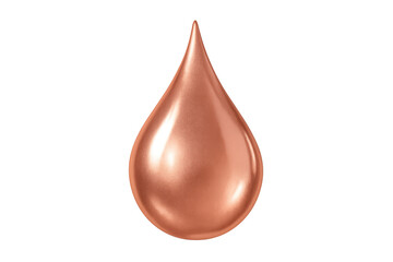 Obraz premium Copper liquid droplet falling on transparent background