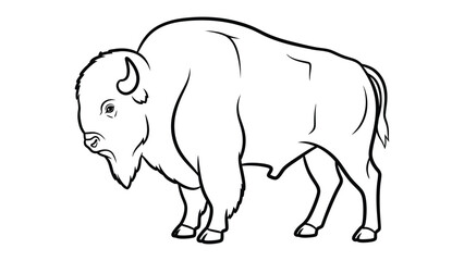 Obraz premium Robust Bison Silhouette: A striking silhouette of a majestic bison, exuding strength and resilience, perfect for illustrating power and the beauty of the wild.