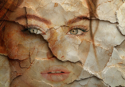 Golden Textured Marble Stone Engraving Photo Effect