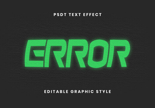 Green Digital Error Glow Retro Screen Text Effect