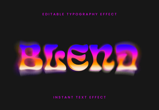 Multicolor Color Shift Text Effect Gradient Blurred Font