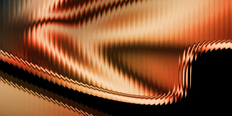 Luxury golden metallic abstract wave with warm copper highlights and smooth motion