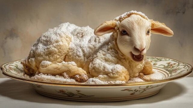 Geb&auml;ck-Osterlamm aus traditioneller Form