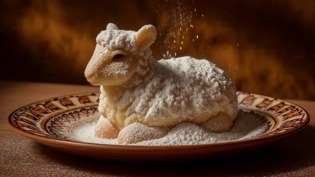 Geb&auml;ck-Osterlamm aus traditioneller Form