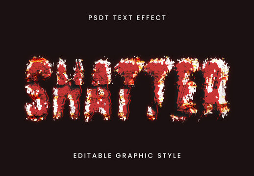 Red And Black Shattered Horror Text Effect Distorted Splatter Font