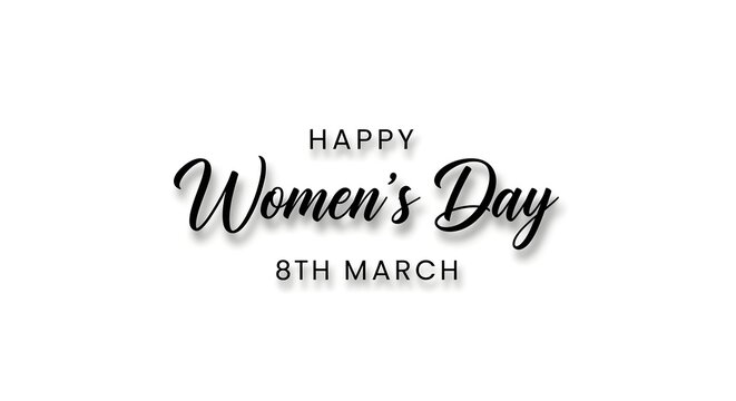Happy Women's Day 8th March celebration poster design with elegant typography and minimalist background