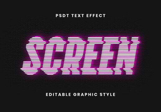White And Pink Glitch VHS Scanline Text Effect