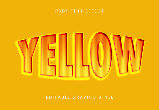 Yellow And Red Gradient Striped Glow Text Effect Luminous Lines Bold Outline Font