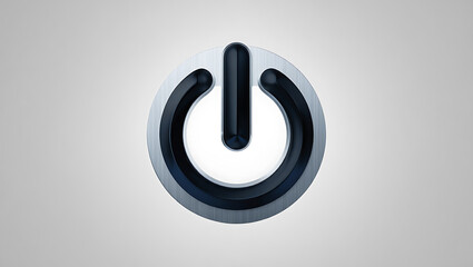 Power button icon on a gradient gray background with subtle shadow effect
