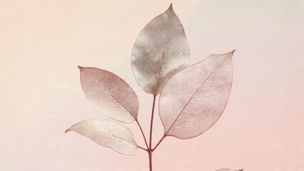 Minimal Botanical Background with Dried Eucalyptus Leaves
