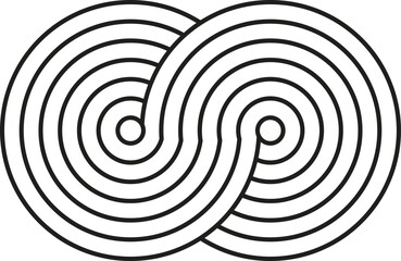 Naklejka premium Abstract spiral wave design seamless pattern