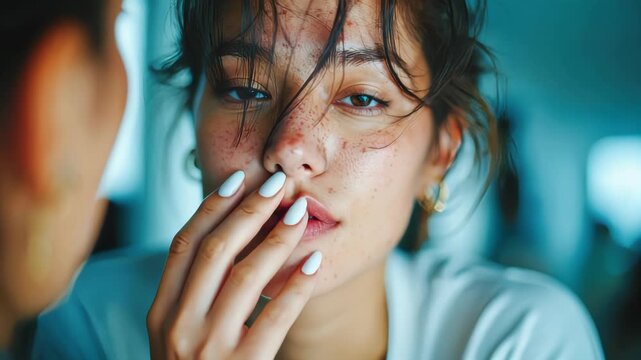 Close-up of a friend comforting another, intimate emotional support moment with soft light and caring connection