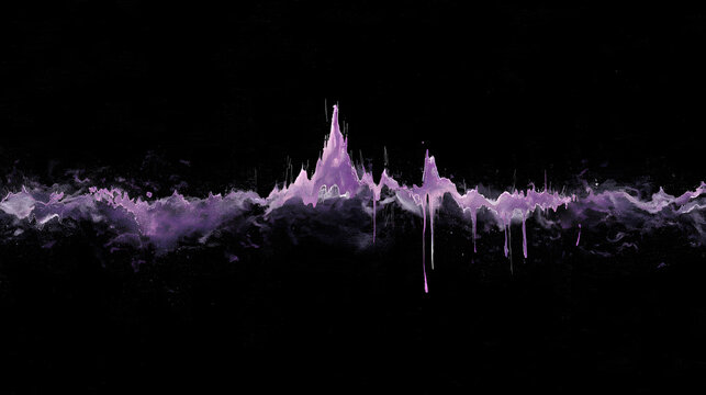 Minimalist phonk cover on black canvas with purple glowing paint smears and waveform decay