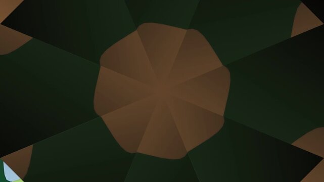Abstract Geometric Octagon Pattern in Dark Green and Brown