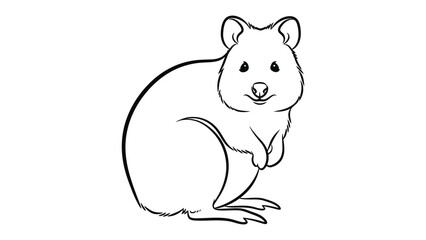 Obraz premium Quokka: a charming illustration of a friendly quokka, a small marsupial. 