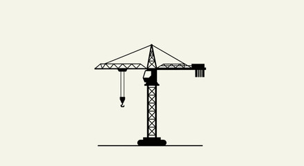 Silhouette of a Tower Crane on a Construction Site 2.