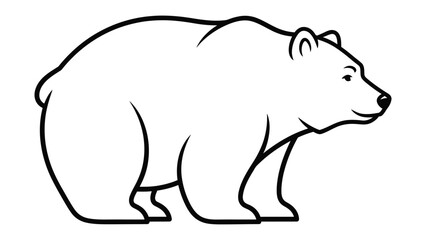 Obraz premium Bear Silhouette: A simplified illustration of a bear in a clean, minimalist style, showcasing the animal's powerful form and iconic silhouette.