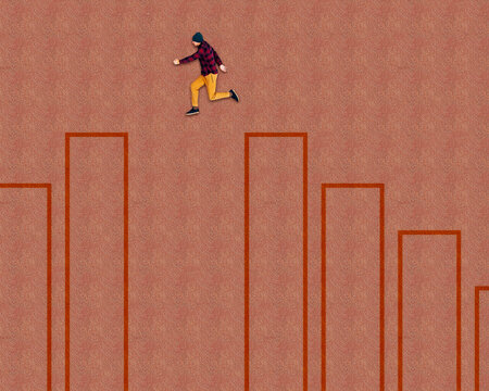 Aerial view of man at playing field