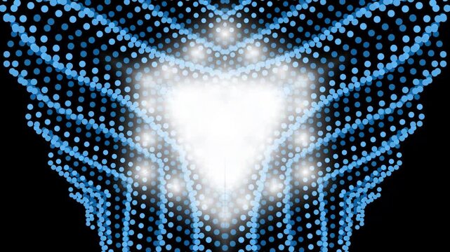 Abstract Blue Dotted Pattern with Central Bright Light Effect
