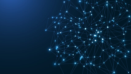 Global network connection concept. Big data visualization. Social network communication in the global computer networks. Internet technology. Business. Science. Vector illustration