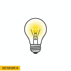 Illustration of a glowing light bulb