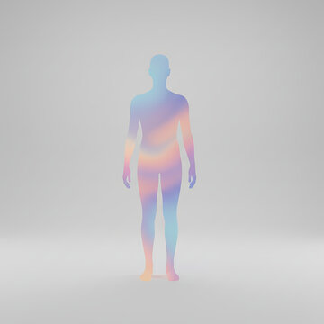 Abstract human silhouette with gradient colors representing emotions, Ai Generate.
