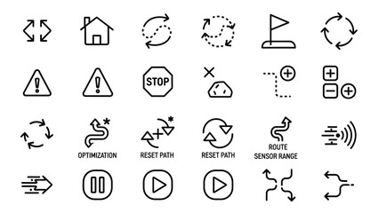 Collection of Simple Black Icons Symbols.