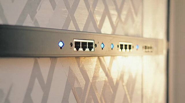 Connecting the Ethernet cable to the router.