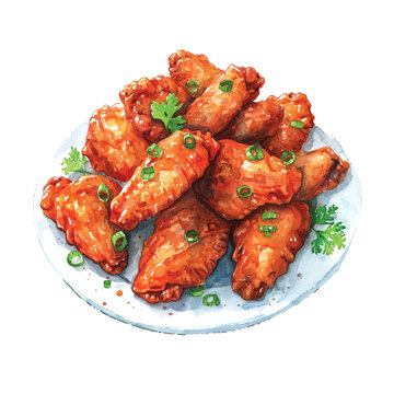 buffalo wings hand drawn vector illustration