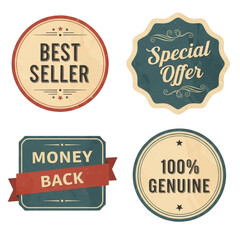 Obraz premium Vintage badges collection isolated on transparent background