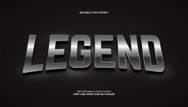Premium Silver Chrome Metallic Editable Text Effect on Dark Background