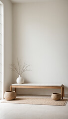 Minimalist Natural Living Room with Organic Decor and Neutral Colors