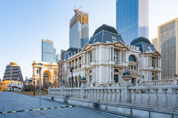 Fototapeta premium Oriental Venice Water City Commercial Area in Dalian, China