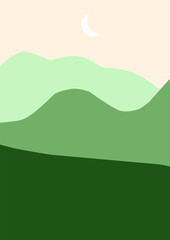 Obraz premium Simple illustration of landscape with mountains