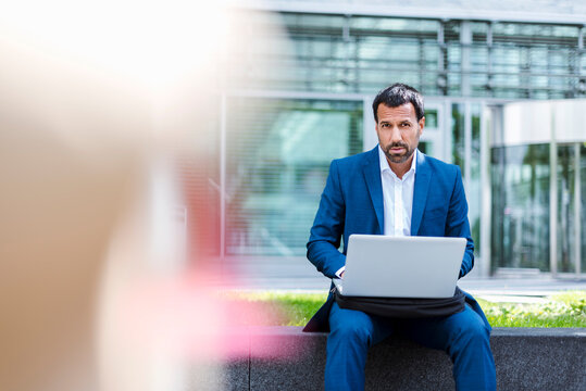 Businessman using laptop