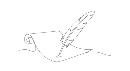 quill pen and parchment scroll