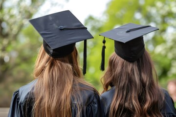 Graduates wearing caps and gowns celebrating achievement