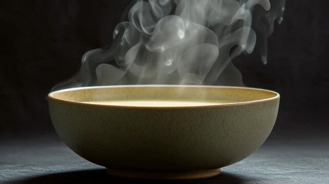 Dampfbogen &uuml;ber hei&szlig;er Suppe