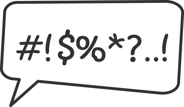 Comic speech bubble with angry symbols