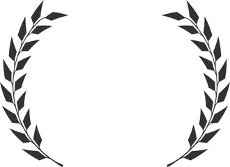 Sharp leaf laurel wreath emblem