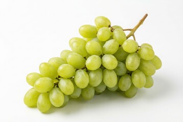 Fresh bunch of green grapes isolated on transparent background