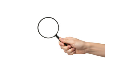 hand holding magnifying glass
