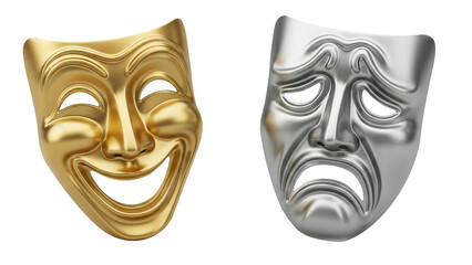 Classic comedy and tragedy theater masks isolated
