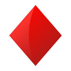 Red diamond suit playing card symbol. Gambling vector illustration