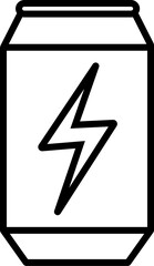 Energy drink can icon in linear style.