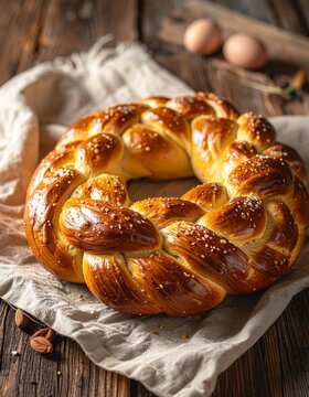 Osterkranz aus s&uuml;&szlig;em Hefeteig
