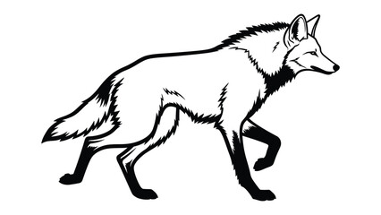 Wolf illustration: A captivating illustration of a wolf in motion, a testament to the animal's natural elegance. The sleek lines and monochromatic palette of this artwork enhance its visual allure.