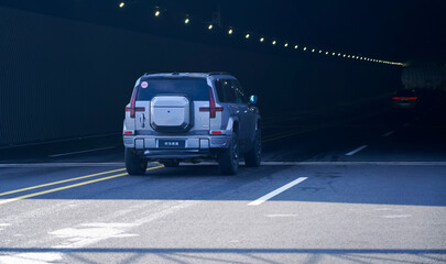 Obraz premium Chinese brand cars using Huawei's intelligent driving system are currently undergoing testing and trial drives.