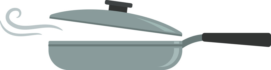 Illustration of a steel pan with a lid.