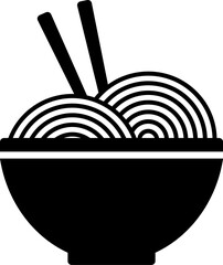 Ramen icon in flat style.